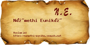 Némethi Euniké névjegykártya